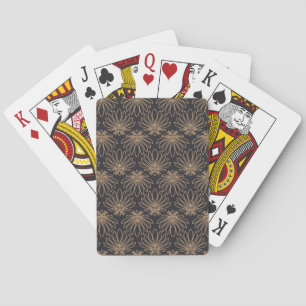 Art Deco pattern with gold floral motifs  Playing Cards