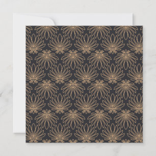 Art Deco pattern with gold floral motifs  Thank You Card