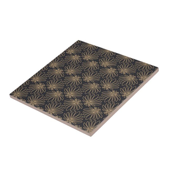 Art Deco pattern with gold floral motifs  Tile (Side)