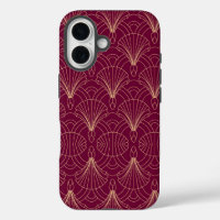 Art Deco pattern with gold geometric fan motifs 