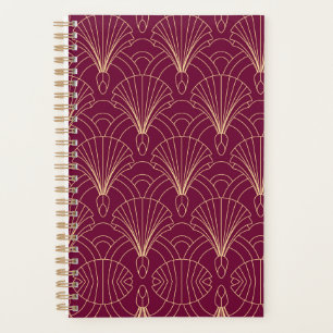 Art Deco pattern with gold geometric fan motifs Planner
