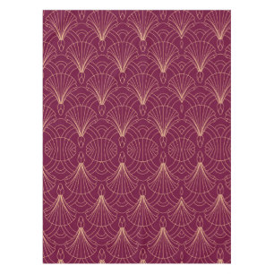 Art Deco pattern with gold geometric fan motifs Tablecloth