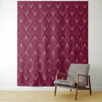 Art Deco pattern with gold geometric fan motifs