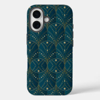 Art Deco pattern with gold geometric shapes