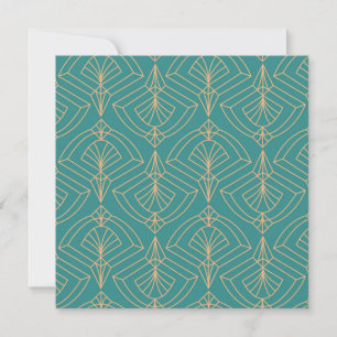 Art Deco pattern with gold geometric shapes Thank You Card
