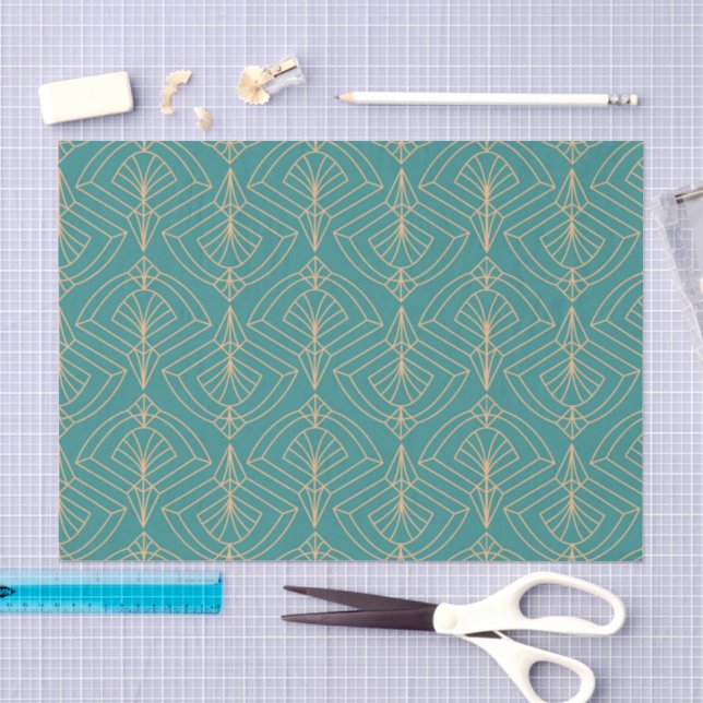 Art Deco pattern with gold geometric shapes  Tissue Paper (Craft)