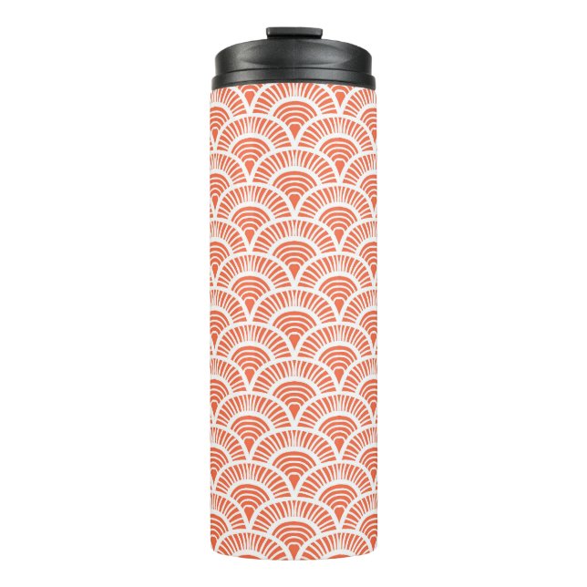 Art Deco Pattern with Scale Motifs. Thermal Tumbler (Front)