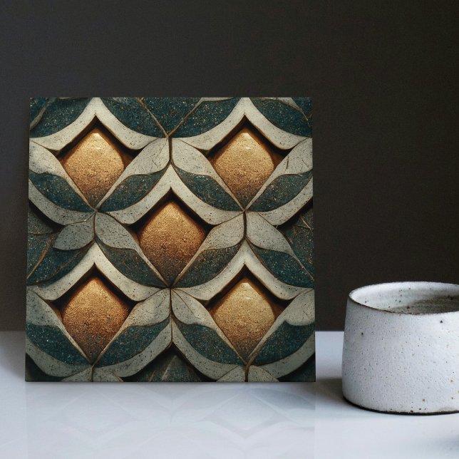 Art Deco Patterned Dice Five Decor Art Nouveau Tile (Creator Uploaded)