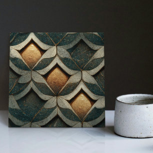 Art Deco Patterned Dice Three Decor Art Nouveau Tile
