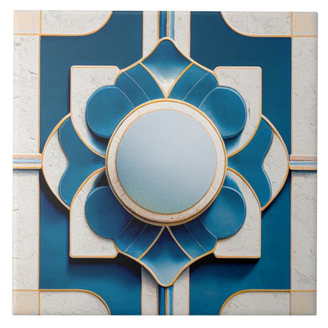 Art Deco Patterned Wall Decor Art Nouveau Ceramic  Tile (Front)