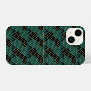 Art Deco Patterns Green Ribbons iPhone 14 Case