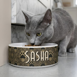 Art Deco Paws | Personalized Pet Bowl
