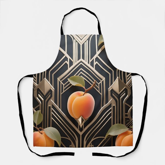 Art Deco Peach Pattern Apron (Front)