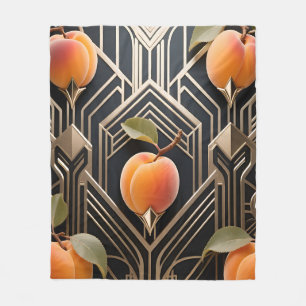 Art Deco Peach Pattern Fleece Blanket