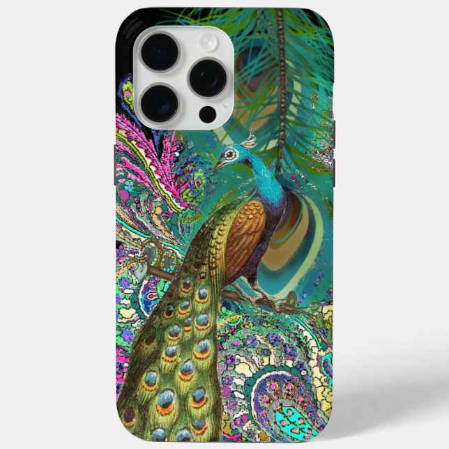 Art Deco Peacock Case-Mate iPhone Case (Back)