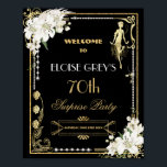 Art Deco Pearls White Flowers Gatsby 20s Welcome Poster<br><div class="desc">Personalise this vintage art deco floral Great Gatsby roaring 20s theme welcome sign easily and quickly, simply press the Edit Using Design Tool button to further re-arrange and format the style and placement of the text. Featuring a chic art deco frame, ivory white orchid and lily floral, sparkling pearls and...</div>