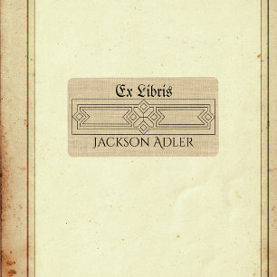 Art Deco Personalised Ex Libris Book Label