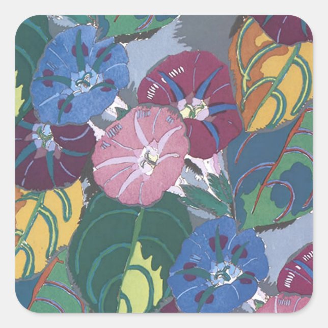Art Deco Petunias - Sticker (Front)