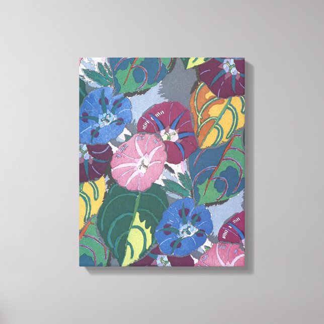 Art Deco Petunias - Stretched Canvas Print (Front)