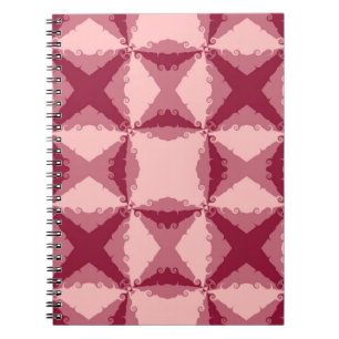 Art Deco Pink Floral Swirl Retro Abstract Art Spiral Notebook