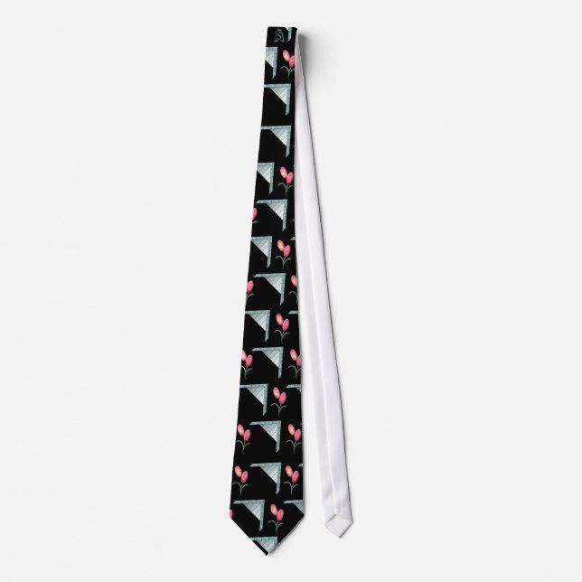 Art Deco Pink Pussy Willow Tie (Front)