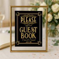 Art Deco Please sign our guest book wedding signs