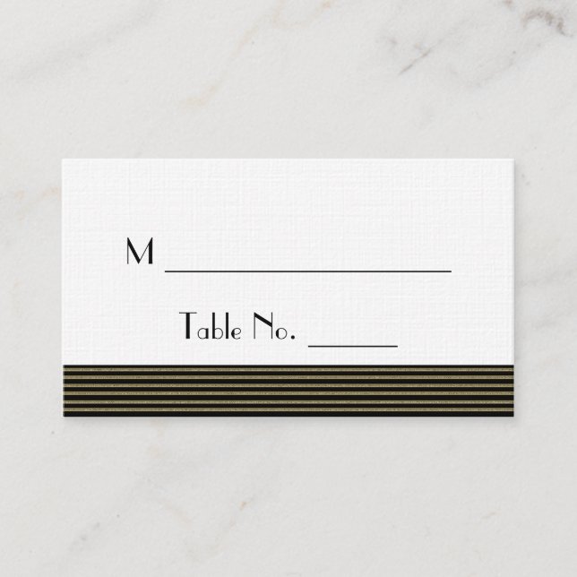 Art Deco Posh Wedding Place Cards (Front)