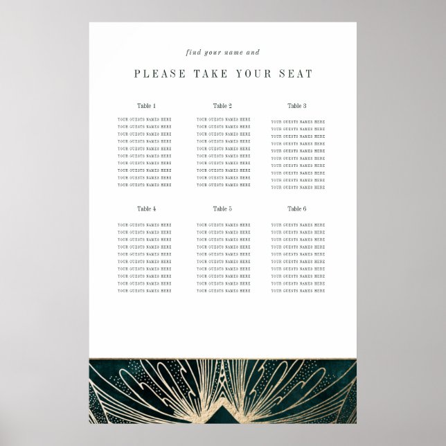 Art deco poster Emerald green and gold (Front)