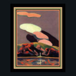 Art Deco Print by A. M. Hopfmuller 16 x 20<br><div class="desc">Unique Art Deco print by A.M. Hopfmuller  featuring human shaped rock formations in a tranquil setting.</div>