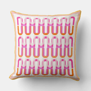 Art deco print in bright summer colours cushion