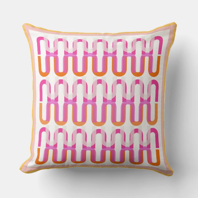 Art deco print in bright summer colours cushion (Front)