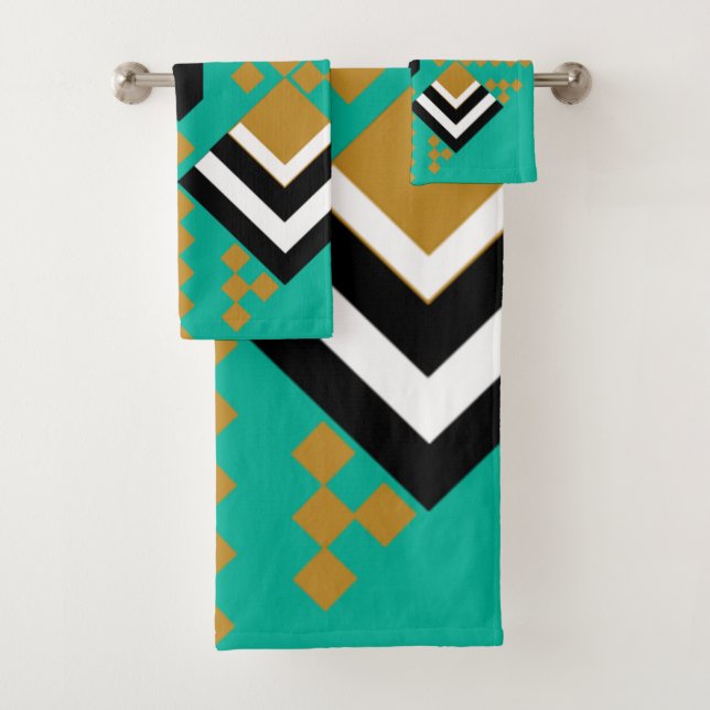 Art Deco Quilt Bath Towel Set (Insitu)