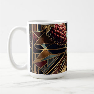 Art Deco Raspberry Geometric Gold Coffee Mug