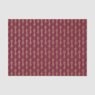 Art deco red and gold pattern tissue paper
