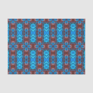 Art Deco Red Blue Abstract Graphic Pattern Tissue Paper