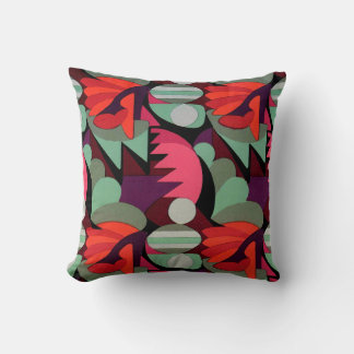 Art Deco Red Pattern - Pillow