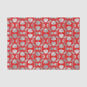 Art Deco Red Silver Fan  Tissue Paper