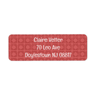 Art Deco Red Squares Label