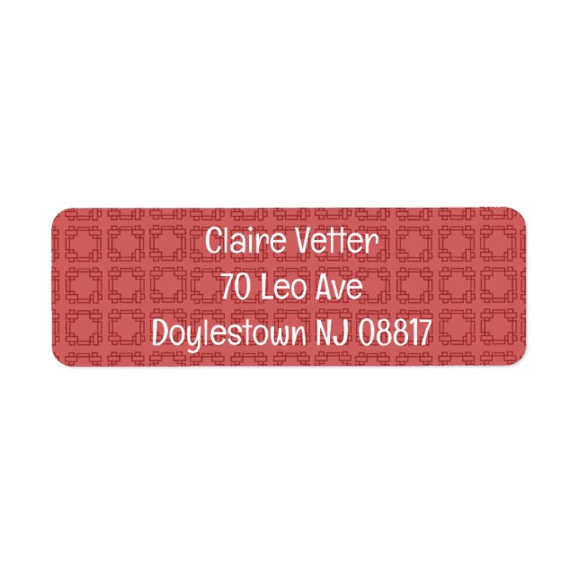 Art Deco Red Squares Label (Front)