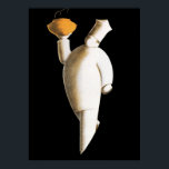 Art Deco Restaurant Chef, Vintage Business Poster<br><div class="desc">Vintage illustration food and beverages design featuring an art deco professional caterer or personal chef wearing a traditional chef's uniform (or chef's whites) and a toque blanche (traditional hat). He is carrying food like a waiter for a catered party.</div>