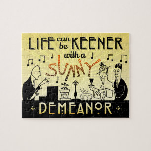 Art Deco Retro 20s Inspirational Sunny Demeanour Jigsaw Puzzle