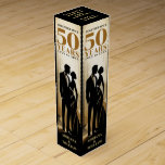 Art Deco Retro Black & Gold Wedding Anniversary Wine Box<br><div class="desc">Step back in time with our Art Deco Retro Black & Gold Wedding Anniversary wine box,  radiating timeless elegance. #ArtDeco #Retro #BlackGold #WeddingAnniversary

The text is fully customisable,  allowing you to adjust it for any year. This is another 100% original Snuggle Hmaster Deisgns.</div>