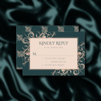 Art Deco Retro | Forest Green Rose Gold Ornamental
