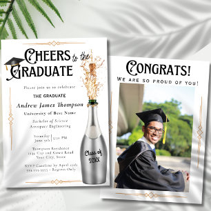 Art Deco Retro Photo Graduation Party Announcement