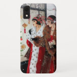 art deco retro vintage Christmas ladies Case-Mate iPhone Case<br><div class="desc">design by www.etsy.com/Shop/VanityFlairDesigns</div>