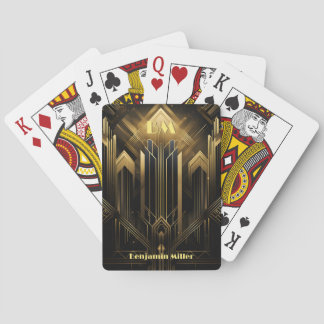 Art Deco Retro Vintage Classic 1920s Black & Gold Playing Cards