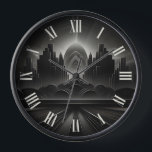 Art Deco Retro Vintage Classic 1920s Black & White Clock<br><div class="desc">Transform your space with timeless elegance – our Art Deco inspired black and white wall clock effortlessly captures the glamour of the 1920s. Embrace the sophistication of geometric design and make a statement with every passing minute.

This is another 100% Snuggle Hamster Designs.</div>