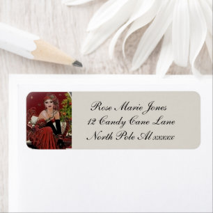 Art Deco Retro vintage lady  Label