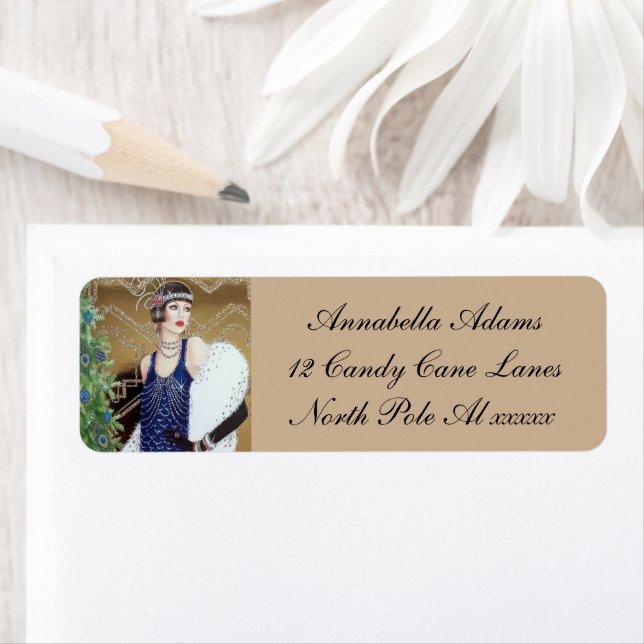 Art Deco Retro vintage lady Label (Insitu)