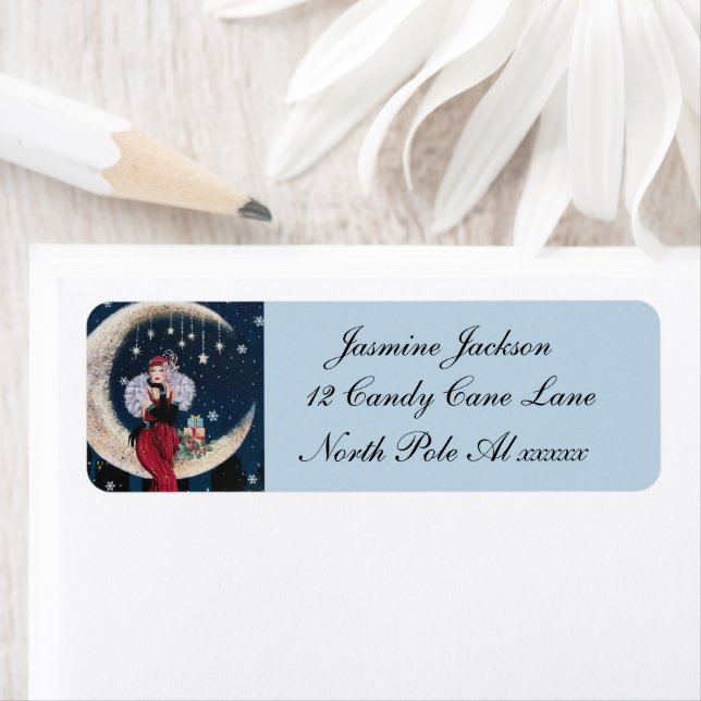 Art Deco Retro vintage lady  Label (Insitu)